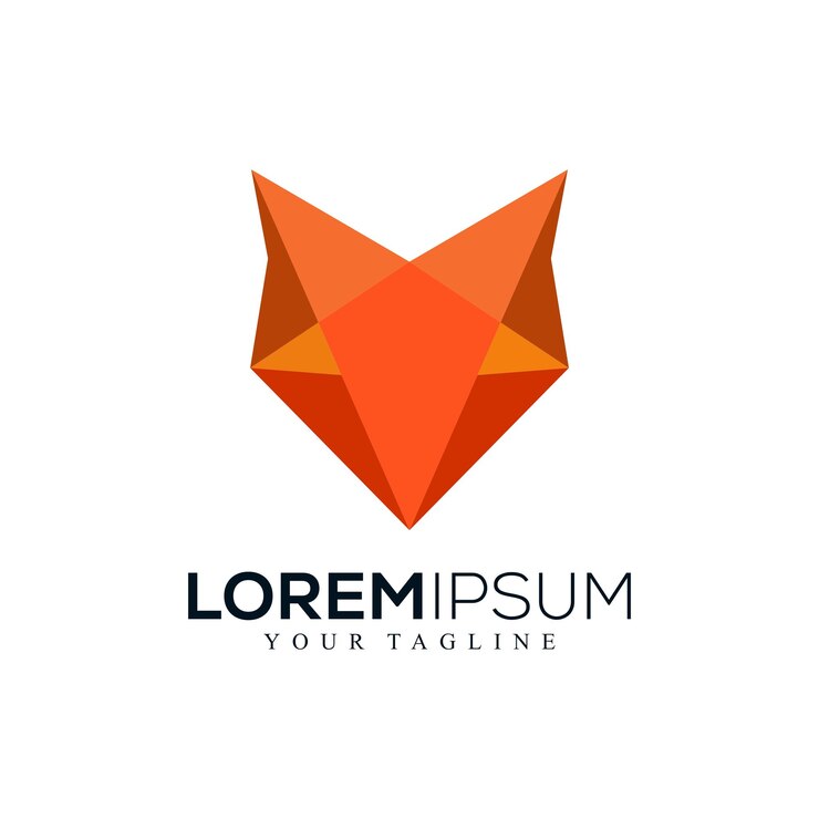 Vector diseño de logotipo de zorro abstracto