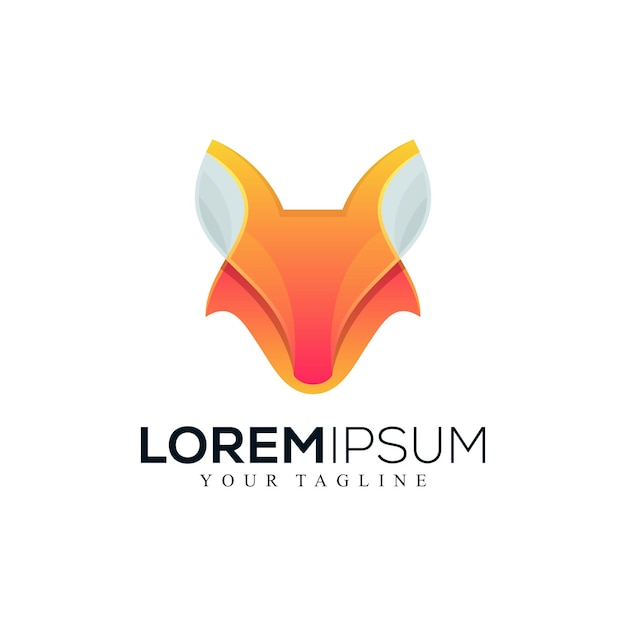 Diseño de logotipo de zorro abstracto