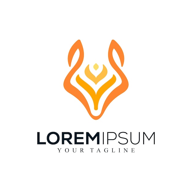 Diseño de logotipo de zorro abstracto