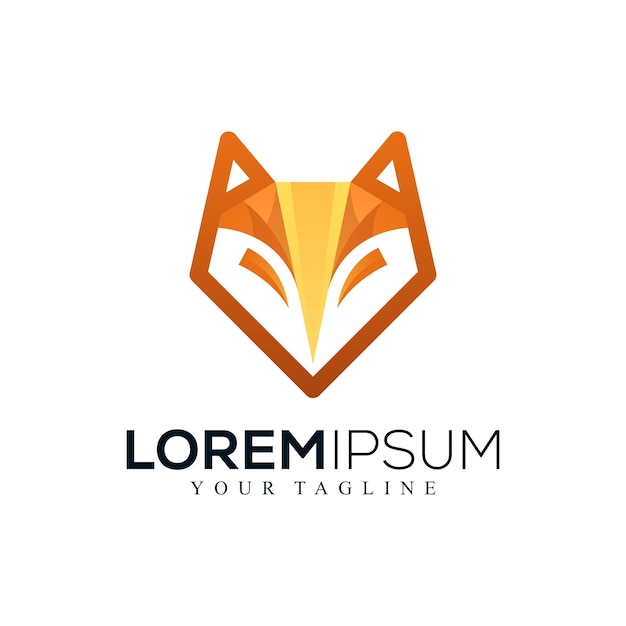Diseño de logotipo de zorro abstracto