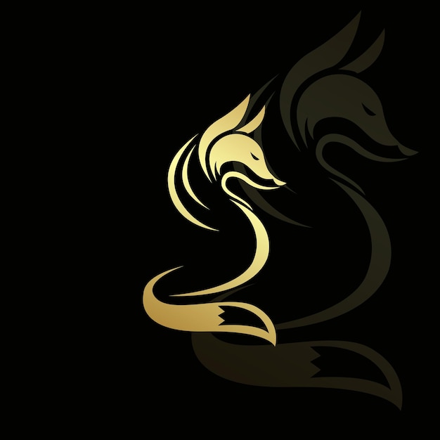 Diseño de logotipo de zorro dorado