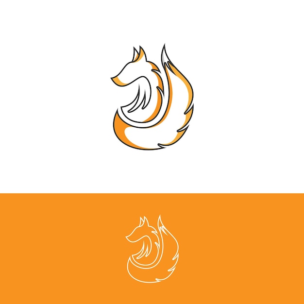 Diseño de logotipo de zorro simple en estilo de esquema