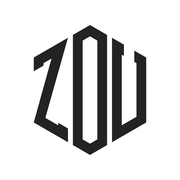 Diseño del logotipo de ZOU Letra inicial ZOU Monograma Logotipo con forma de hexágono