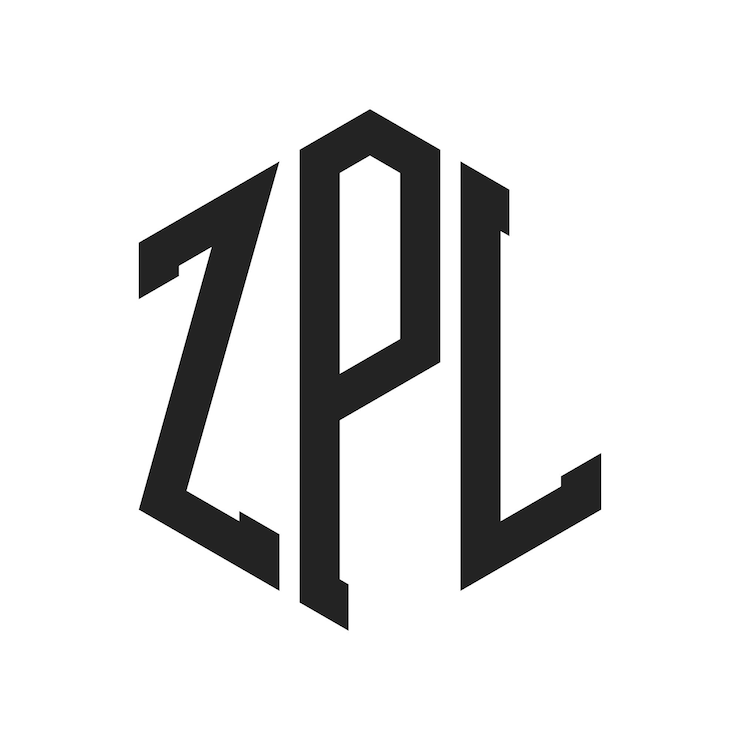 Vector diseño del logotipo zpl letra inicial zpl monograma logotipo con forma de hexágono