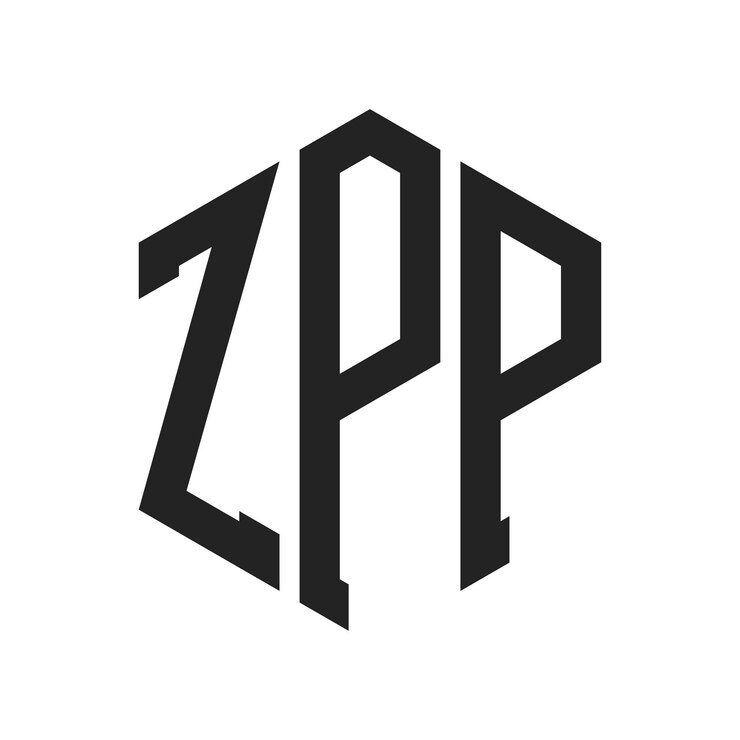Vector diseño del logotipo zpp letra inicial zpp monograma logotipo con forma de hexágono