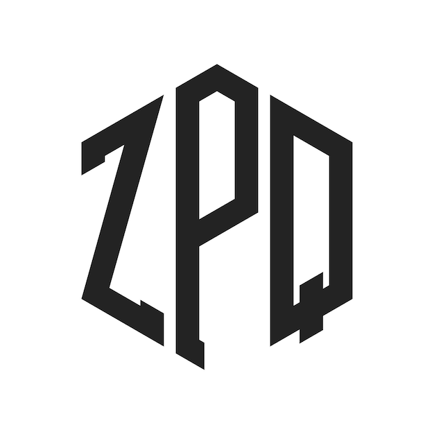 Diseño del logotipo ZPQ Letra inicial ZPQ Monograma Logotipo con forma de hexágono