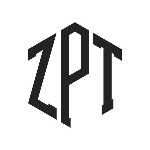 Diseño del logotipo de ZPT Letra inicial ZPT Monograma Logotipo con forma de hexágono