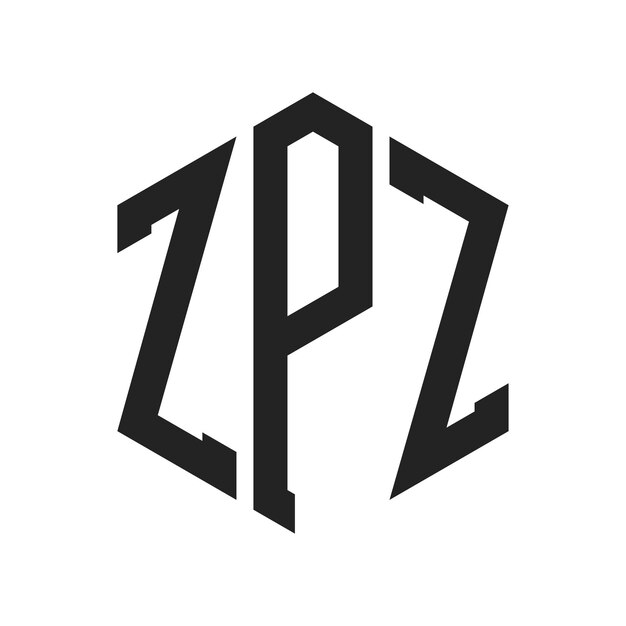 Diseño del logotipo ZPZ Letra inicial ZPZ Monograma Logotipo con forma de hexágono