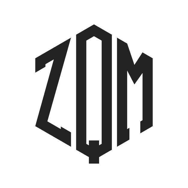 Diseño del logotipo de ZQM Letra inicial ZQM Monograma Logotipo con forma de hexágono