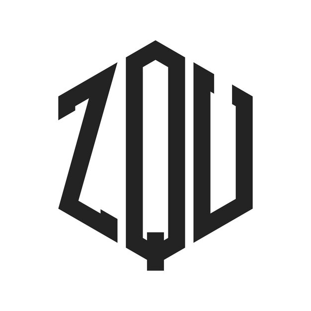 Diseño del logotipo ZQU Letra inicial ZQU Monograma Logotipo con forma de hexágono