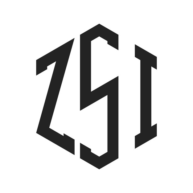 Diseño del logotipo ZSI Letra inicial ZSI Monograma Logotipo con forma de hexágono