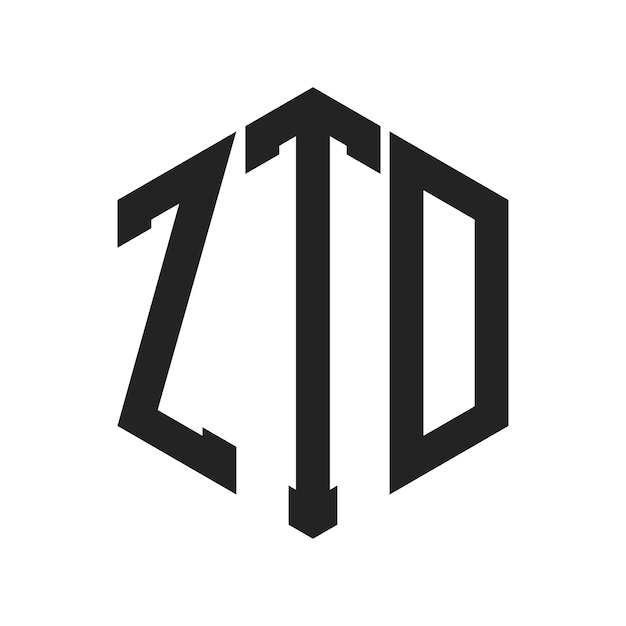 Diseño del logotipo ZTD Letra inicial ZTD Monograma Logotipo con forma de hexágono