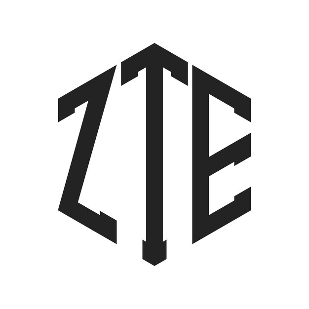 Diseño del logotipo de ZTE Letra inicial ZTE Monograma Logotipo con forma de hexágono