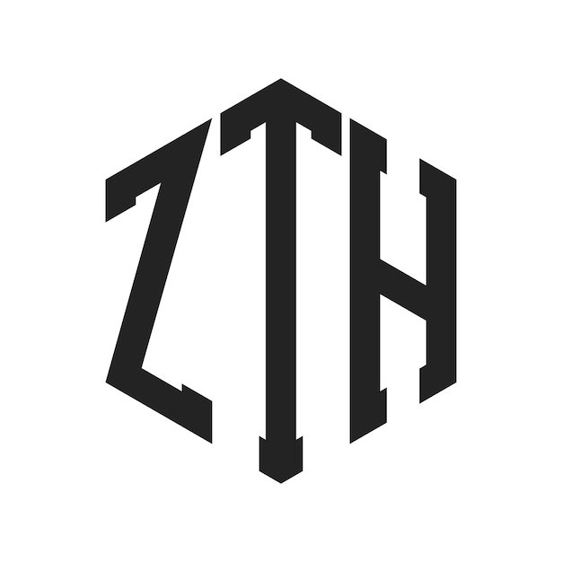 Diseño del logotipo de ZTH Letra inicial ZTH Monograma Logotipo con forma de hexágono