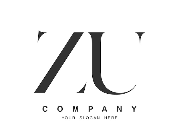 Diseño del logotipo ZU Letra inicial z y u estilo de fuente serif Nombre de empresa clásico creativo tipografía Logotipo o identidad de moda