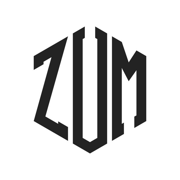 Diseño del logotipo de ZUM Letra inicial ZUM Monograma Logotipo con forma de hexágono