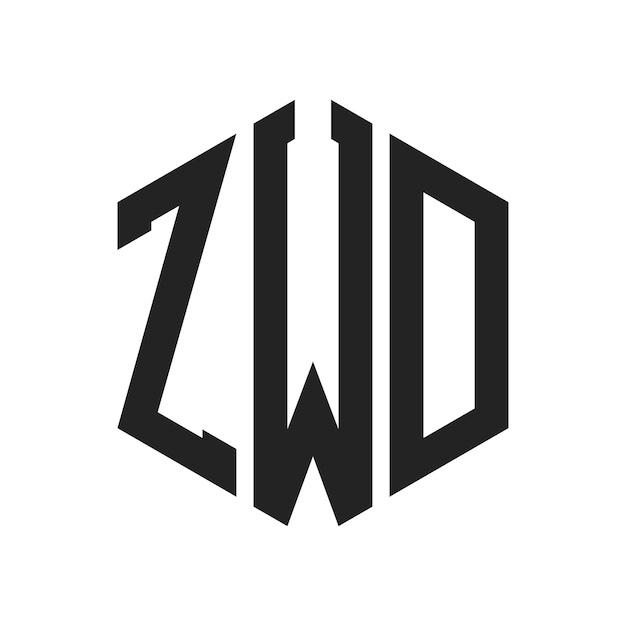 Diseño del logotipo ZWD Letra inicial ZWD Monograma Logotipo con forma de hexágono