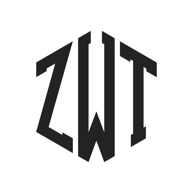 Diseño del logotipo de ZWT Letra inicial ZWT Monograma Logotipo con forma de hexágono