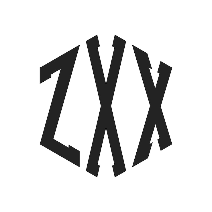Vector diseño del logotipo zxx letra inicial zxx monograma logotipo con forma de hexágono
