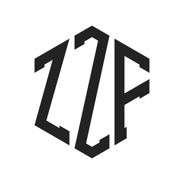 Diseño del logotipo ZZF Letra inicial ZZF Monograma Logotipo con forma de hexágono