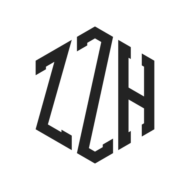 Diseño del logotipo ZZH Letra inicial ZZH Monograma Logotipo con forma de hexágono