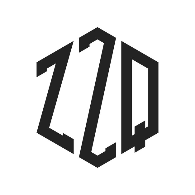 Diseño del logotipo ZZQ Letra inicial ZZQ Monograma Logotipo con forma de hexágono