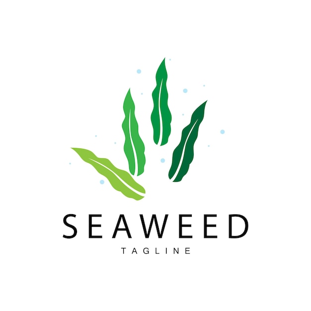 Diseño de logotipos de algas Diseño de plantas submarinas Ilustraciones Cosméticos e ingredientes alimentarios