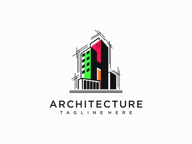 Diseño de logotipos de arquitectura, construcción, hogar y propiedad.