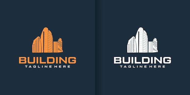 Diseño de logotipos de edificios inmobiliarios modernos Icono de concepto de industria de trabajos de construcción Logotipos de propiedades Contratistas de viviendas y empresas contratistas generales