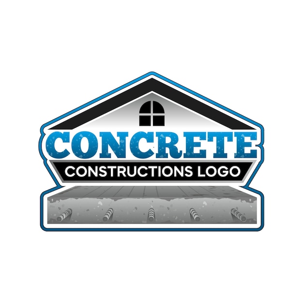 Diseño de logotipos de hormigón de losas y construcciones y constructores
