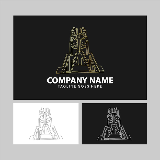 Diseño de logotipos inmobiliarios arte de línea de lujo