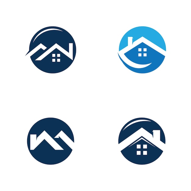 Diseño de logotipos inmobiliarios, rótulo de empresa. Vector logo