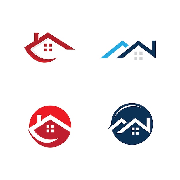 Diseño de logotipos inmobiliarios, rótulo de empresa. Vector logo