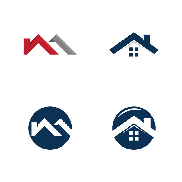 Diseño de logotipos inmobiliarios, rótulo de empresa. Vector logo