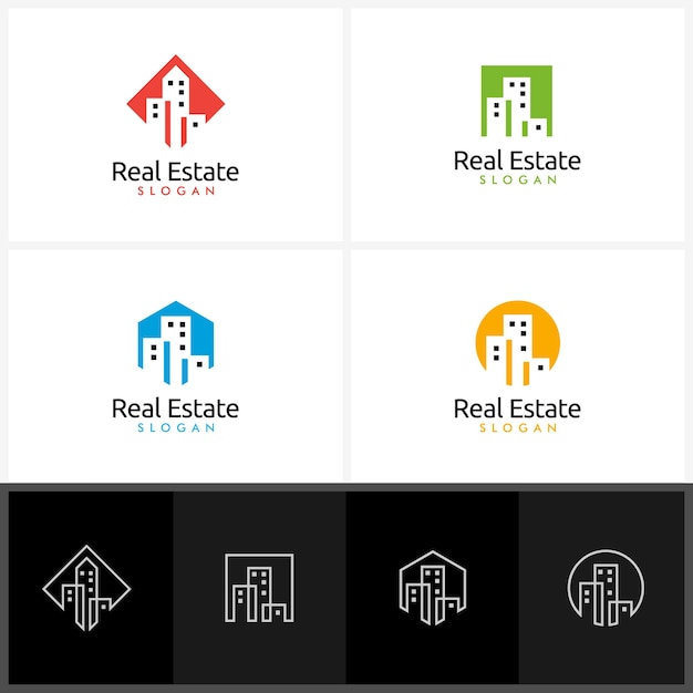 Vector diseño de logotipos inmobiliarios