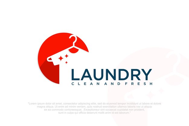 diseño de logotipos de lavandería Servicio de lavandaría Ilustración vectorial
