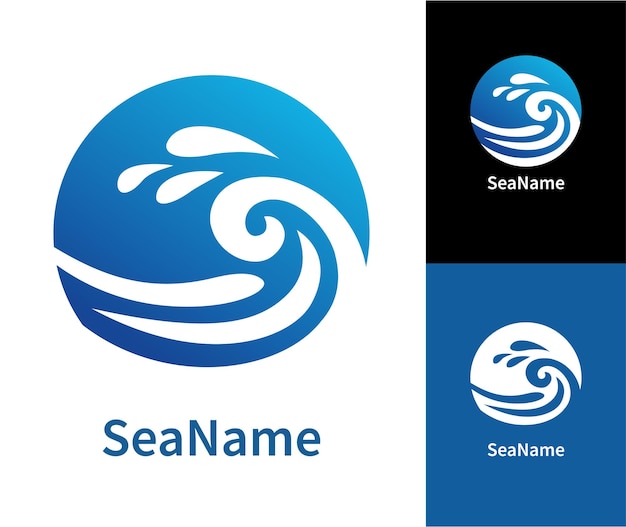 Diseño de logotipos de mar modernos