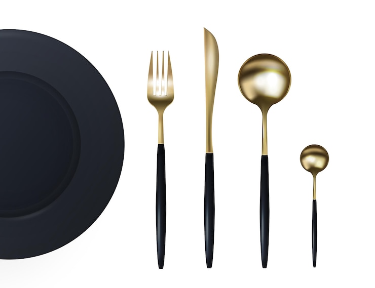 Vector diseño de lugar con plato de cuchillo cuchara y tenedor ilustración vectorial