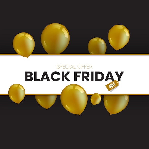 Diseño de lujo del Black Friday con globos de oro