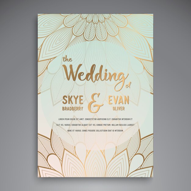 Diseño de lujo étnico de boda