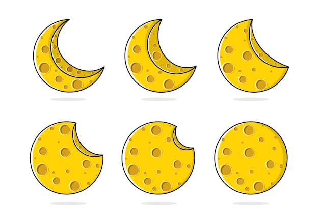 Diseño de luna con textura de queso.