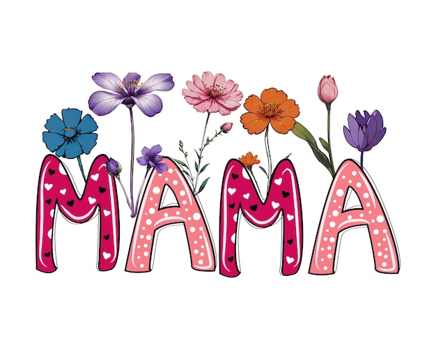 Vector diseño de mamá para el día de la madre dibujado a mano