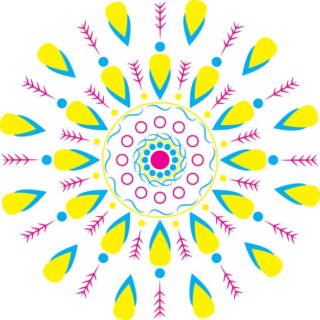 Diseño de mandala de 3 colores.
