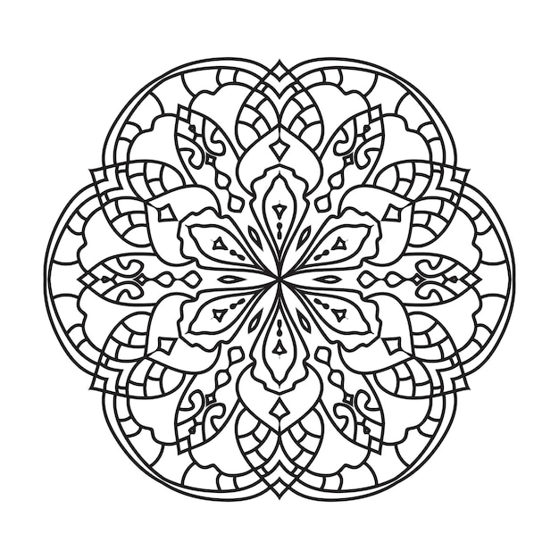 Diseño de mandala para adultos página de colorear diseño de contorno de mandala vectorial