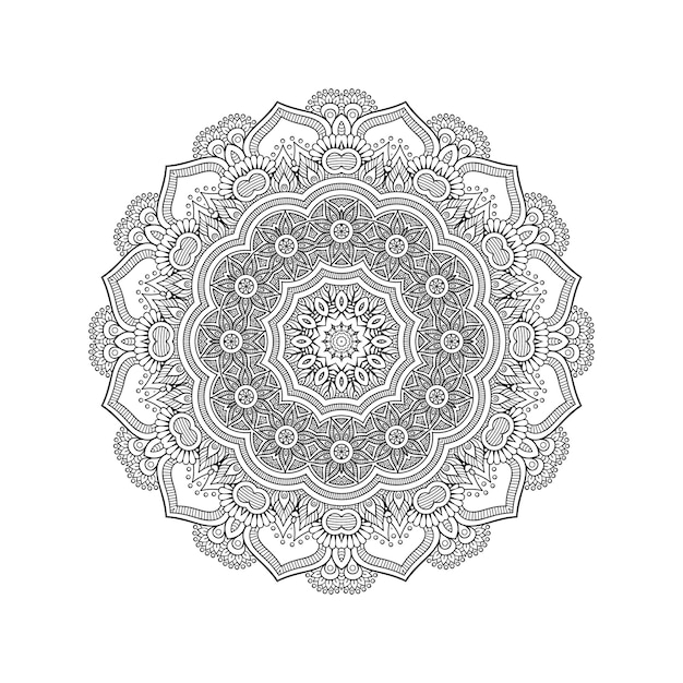 Diseño de mandala de arte de línea cultural