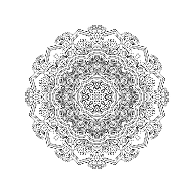 Vector diseño de mandala de arte de línea cultural