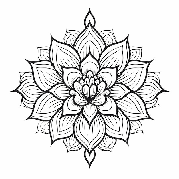 Vector diseño de mandala de arte lineal