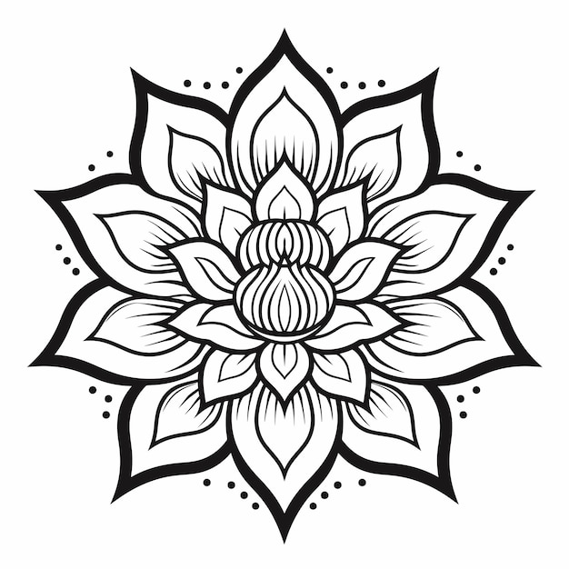 Diseño de mandala de arte lineal