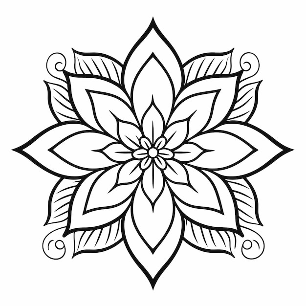 Diseño de mandala de arte lineal