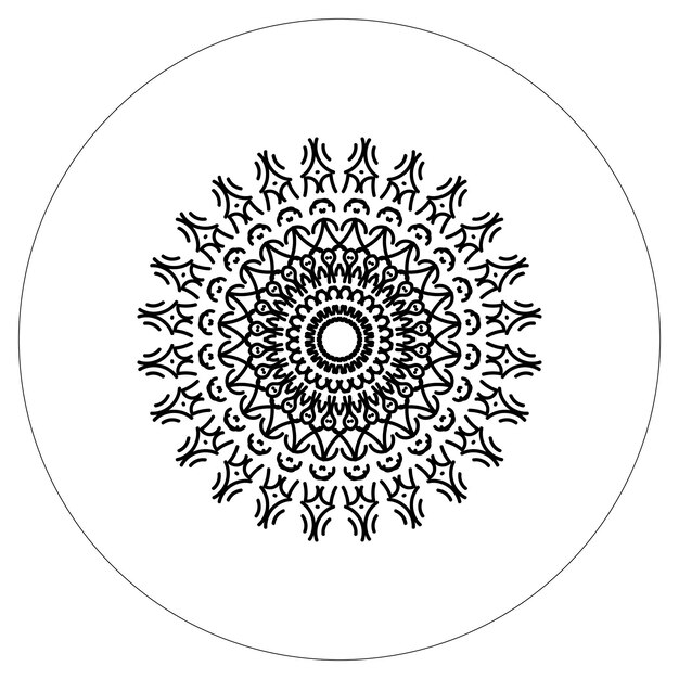 Diseño de mandala en blanco y negro en ilustración vectorial gráficos de mandala vectorial ornamento elemento redondo